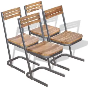 vidaXL Chaises à manger lot de 4 bois de teck massif pas cher
