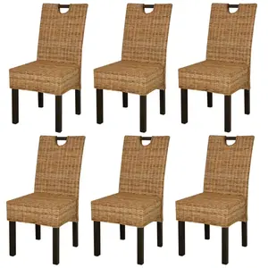 Comparateur de prix : vidaXL Chaises de salle à manger 6 pcs Rotin Kubu Bois de manguier
