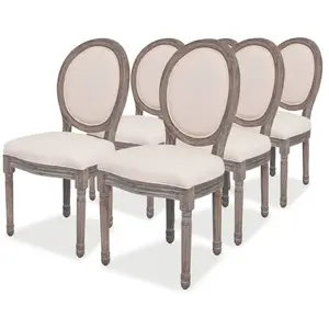 Comparateur de prix : vidaXL Chaises à manger lot de 6 crème tissu