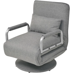 Comparateur de prix : vidaXL Fauteuil pivotant et canapé-lit Gris clair Tissu