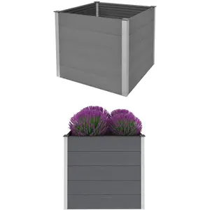 Comparateur de prix : vidaXL Lit surélevé de jardin WPC 100x100x91 cm Gris