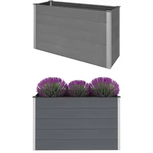 Comparateur de prix : vidaXL Lit surélevé de jardin WPC 150x50x91 cm Gris