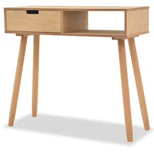 Comparateur de prix : vidaXL Table console Bois de pin massif 80 x 30 x 72 cm Marron