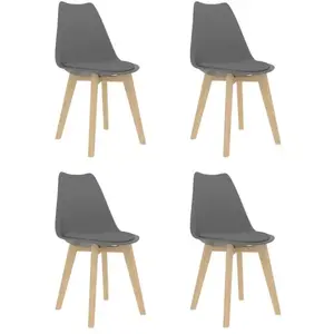 vidaXL Chaises à manger lot de 4 Gris Plastique
