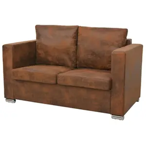 vidaXL Canapé à 2 places 137x73x82 cm Cuir daim artificiel pas cher