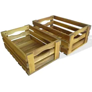 Comparateur de prix : vidaXL Caisse à pommes 2 pcs Bois d'acacia massif