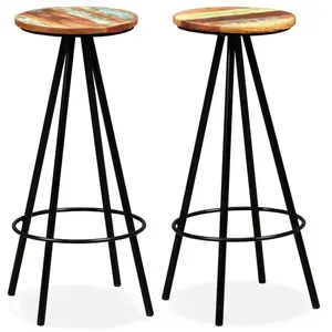 Comparateur de prix : vidaXL Tabourets de bar lot de 2 bois massif de récupération