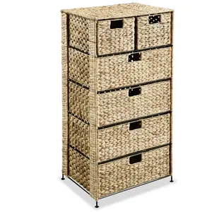 vidaXL Unité de rangement avec 6 paniers 47x37x100 cm Jacinthe d'eau pas cher