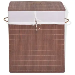 Comparateur de prix : vidaXL Panier à linge rectangulaire Bambou Marron