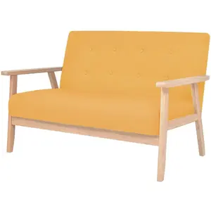 vidaXL Ensemble de canapé 2 pcs Tissu jaune pas cher