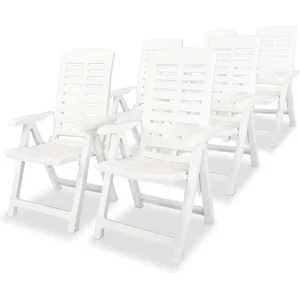 vidaXL Vidaxl Chaises Inclinables De Jardin Lot De 6 Plastique Vert pas cher