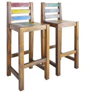 Comparateur de prix : vidaXL Tabourets de bar lot de 2 bois massif de récupération