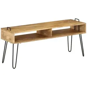 vidaXL Meuble TV Bois de manguier massif 110 x 35 x 45 cm pas cher