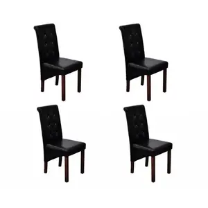 Comparateur de prix : vidaXL Chaises à manger lot de 4 noir similicuir