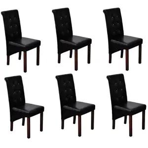 Comparateur de prix : vidaXL Chaises à manger lot de 6 noir similicuir