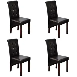 Comparateur de prix : vidaXL Chaises à manger lot de 4 marron similicuir