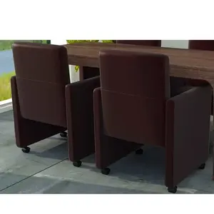 vidaXL Chaises à manger lot de 2 marron similicuir pas cher