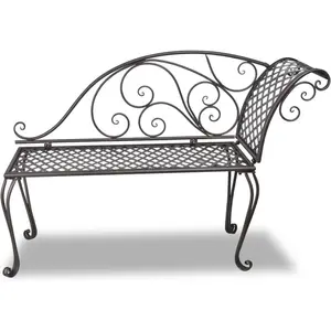 Comparateur de prix : vidaXL Chaise longue de jardin 128 cm Acier Antique Marron