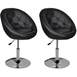 Comparateur de prix : vidaXL Chaises de bar 2 pcs Noir Similicuir