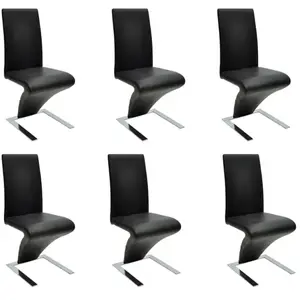 Comparateur de prix : vidaXL Chaises à manger lot de 6 noir similicuir