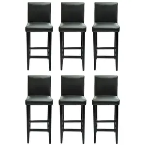 Comparateur de prix : vidaXL Tabourets de bar lot de 6 noir similicuir
