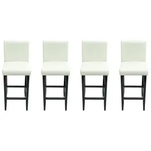 Comparateur de prix : vidaXL Tabourets de bar lot de 4 blanc similicuir