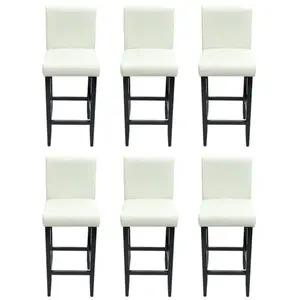 Comparateur de prix : vidaXL Tabourets de bar lot de 6 blanc similicuir