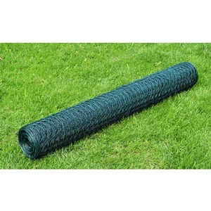 vidaXL Grillage à poule avec revêtement en PVC 25x0,75 m vert pas cher