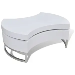 vidaXL Table basse à forme réglable Haute brillance Blanc