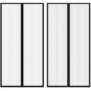 Comparateur de prix : vidaXL Rideau de porte contre insectes 210x100cm 2 pcs magnétique noir