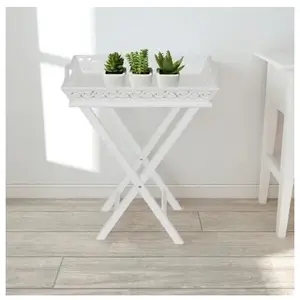 Comparateur de prix : vidaXL Table d'appoint avec plateau Blanc