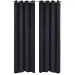 vidaXL 2 pcs Rideau Blackout Occultant Noir avec  illets en métal 135x...Vendu parvidaxl-be