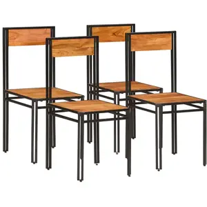 vidaXL Chaises À Dîner 4 Pcs Bois D'acacia Et Finition En Sesham pas cher