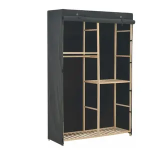 Comparateur de prix : vidaXL Garde-robe à 3 niveaux Gris 110 x 40 x 170 cm Tissu