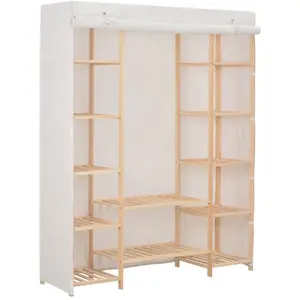 Comparateur de prix : vidaXL Garde-robe Blanc 135 x 40 x 170 cm Tissu