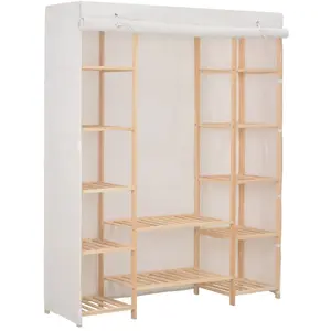 vidaXL Garde-robe Blanc 79 x 40 x 170 cm Tissu pas cher