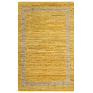 vidaXL Tapis fait à la main Jute Jaune 120x180 cm pas cher