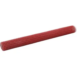 vidaXL Grillage Acier avec revêtement en PVC 10x1,5 m Rouge pas cher