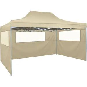 Comparateur de prix : vidaXL Tente pliable avec 3 parois 3 x 4,5 m Crème