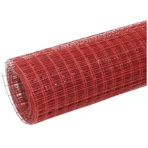 vidaXL Grillage Acier avec revêtement en PVC 25x1 m Rouge 143663 pas cher