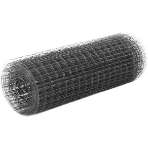 vidaXL Grillage Acier avec revêtement en PVC 25x0,5 m Gris pas cher