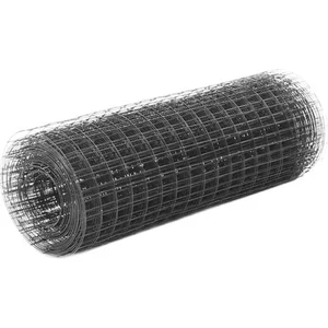 vidaXL Grillage acier avec revêtement en PVC 25x0,5 m gris pas cher