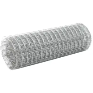 vidaXL Grillage pour volière Acier galvanisé 25x0,5 m Argenté pas cher