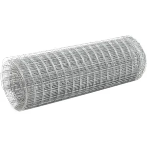 vidaXL Grillage pour volière Acier galvanisé 25x0,5 m Argenté pas cher