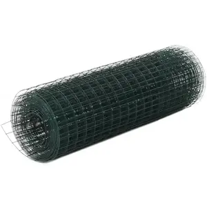 vidaXL Grillage Acier avec revêtement en PVC 25x0,5 m Vert pas cher