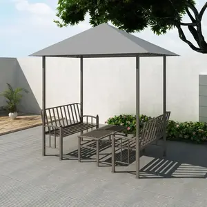 Comparateur de prix : vidaXL Chapiteau de jardin avec table et bancs 2,5x1,5x2,4m Anthracite