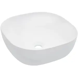 vidaXL Lavabo 42,5x42,5x14,5 cm Céramique Blanc pas cher