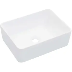 vidaXL Lavabo 40x30x13 cm Céramique Blanc pas cher
