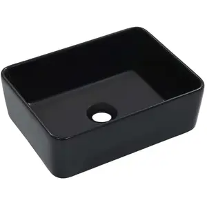 vidaXL Lavabo 40x30x13 cm Céramique Noir pas cher
