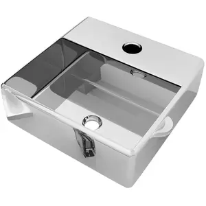 vidaXL Lavabo avec trou pour robinet 38x30x11,5 cm Céramique Argenté pas cher